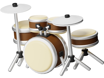 Musical Instruments Cartoon Toy Drum Style Sick Indoor Hand Ornaments 3d model