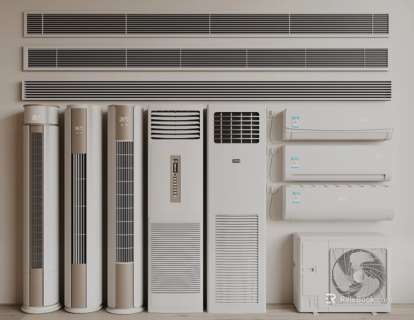 Air Conditioner Air Outlets For Floor Standing Wall Mounted And Cabinet Units 3d model 
