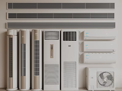 Air Conditioner Air Outlets For Floor Standing Wall Mounted And Cabinet Units 3d model