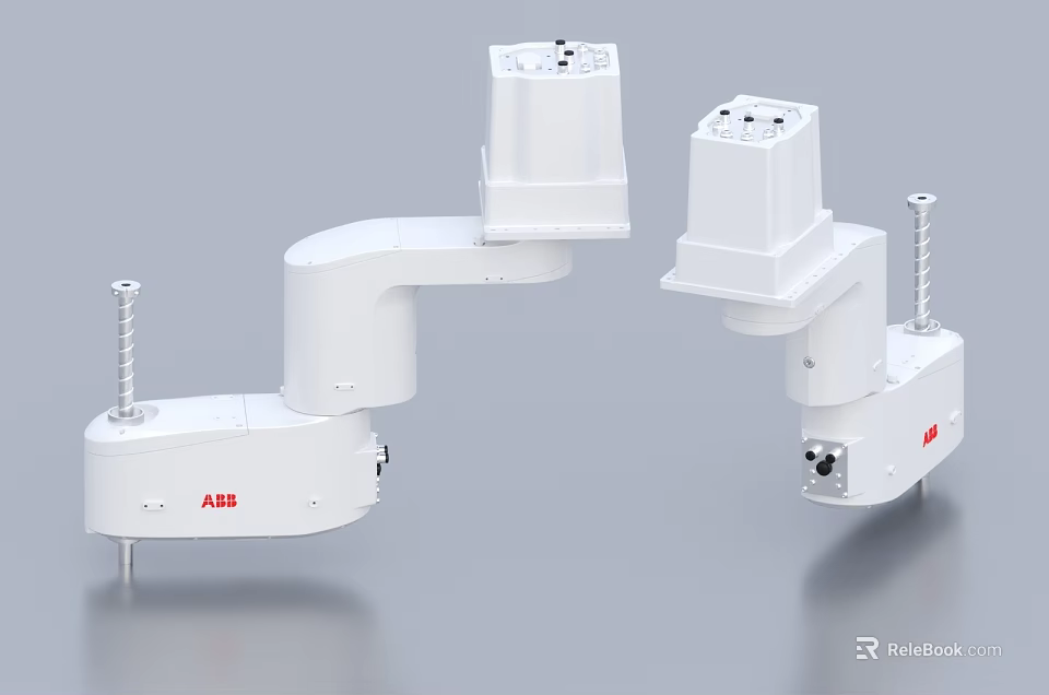 ABB Intelligent Robotic Arms With White Industrial Design And Precision Mechanical Structure 3d model 