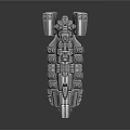 Silver Cosmic Spaceship Model With Complex Structure And Futuristic Astronautical Design