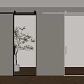 Modern Interior Black And White Glass Sliding Doors With Sliding Track Design