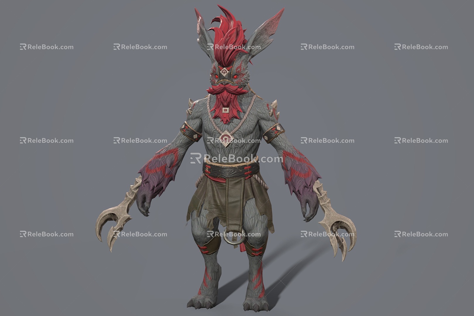 Rabbit Warrior Monster Game Character 3d model