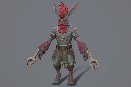 Rabbit Warrior Monster Game Character 3d model