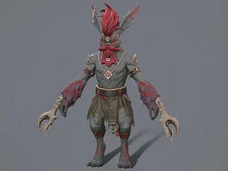 Rabbit Warrior Monster Game Character 3d model