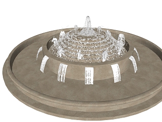 modern fountain 3d model