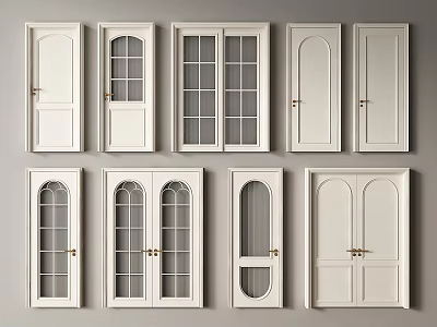 French Door Retro Door Double Door Single Door Kitchen and Bathroom Door Room Door Bedroom Door 3d model