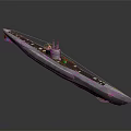 Sleek Gray Military Submarine Warship Featuring Command Tower And Deck Structure 3d model