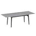 Modern Sleek Gray Marble Dining Table With Black Metal Legs Design 3d model