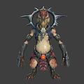 Fantasy Mythical Creature With Spiked Crown Clawed Hands And Glowing Abdomen Design
