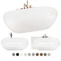 White Modern Freestanding Bathtub Design With Sleek Shape And Faucet Details