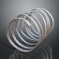 Elegant Modern Metallic Textured Bracelet With Sleek Interlocking Rings Design