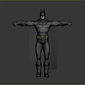 Detailed Batman 3D Character Model In Classic Costume With Cape Mask And Yellow Belt