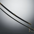 Traditional Japanese Katana Weapon With Black Scabbard Gold Accents Sharp Blade And Ornate Handle