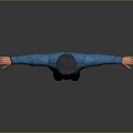 Game Movie Character Of Police Officer In Blue Uniform With Cap And Badge Arms Outstretched