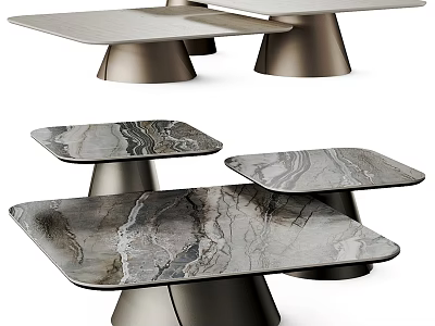 Modern Coffee Tables With Stylish Marble Top And Sturdy Metal Base For Living Room Decor 3d model