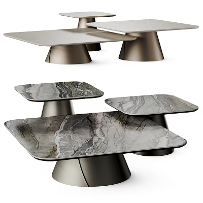 Modern Coffee Tables With Stylish Marble Top And Sturdy Metal Base For Living Room Decor 3d model