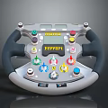 Ferrari MOMO Racing Car Steering Wheel with Control Buttons and Brand Logo