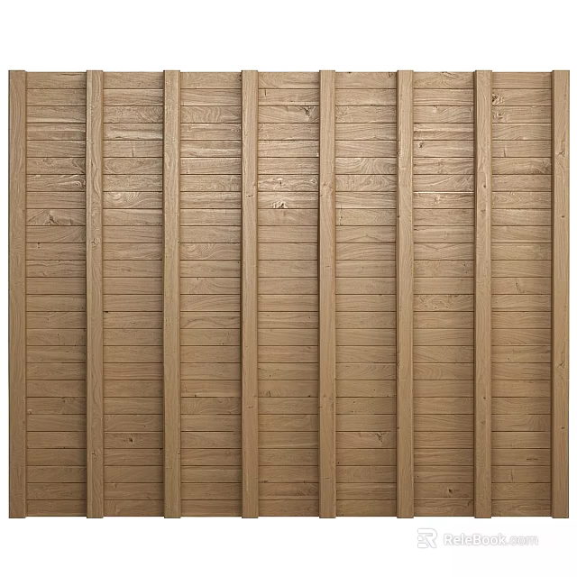 Natural Wooden Wall Decor With Vertical Slats Solid Wood Panel Design For Home 3d model 