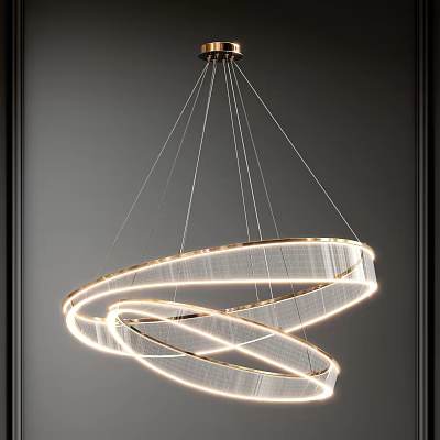 Light Luxury Chandelier Glass Art Chandelier 3d model