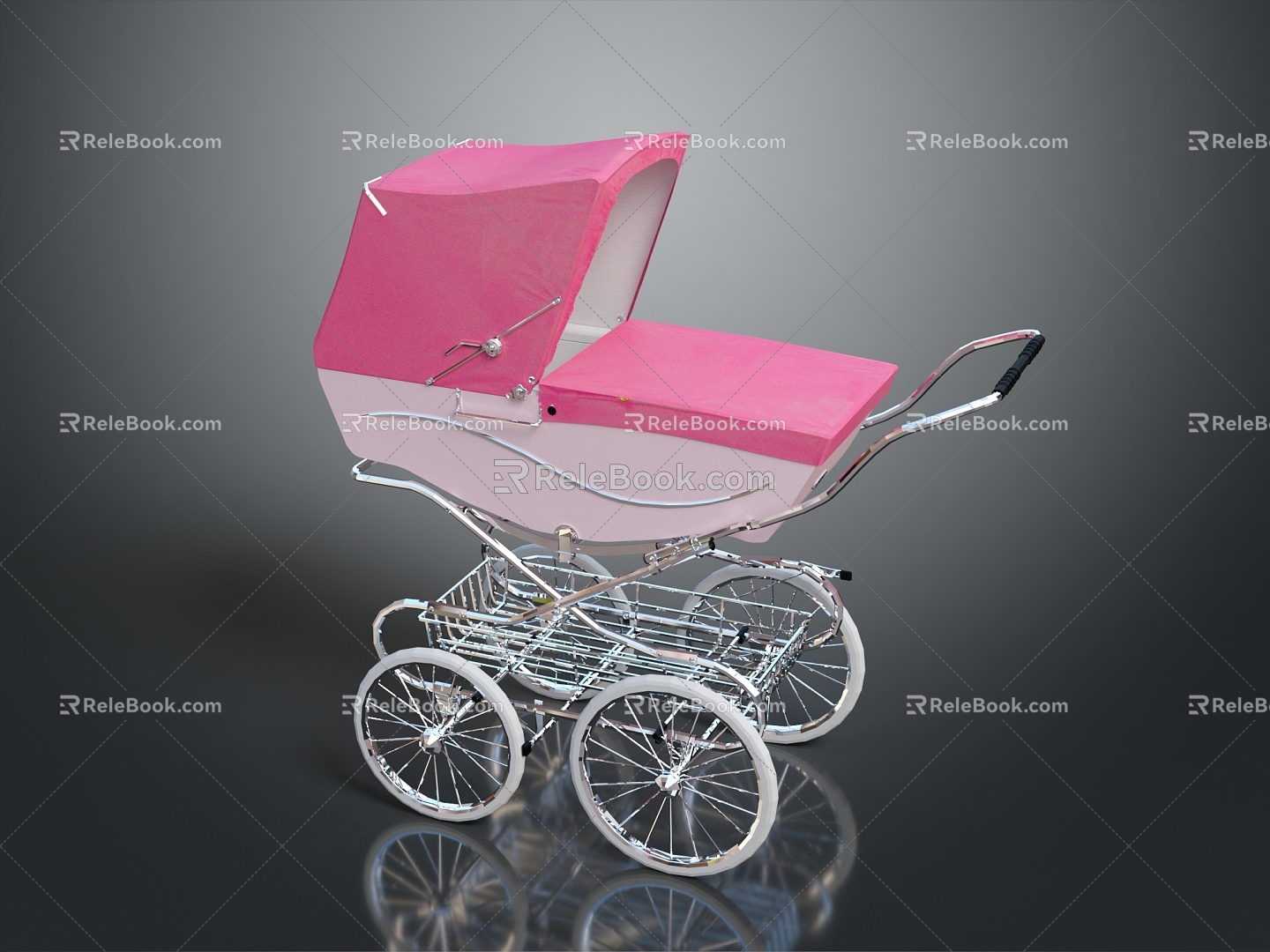 Modern Stroller Children's Carriage Toddler Stroller Stroller 3d model