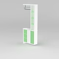 Tech Exhibition Hall Modern White Green Display Cabinet With Multiple Shelves And Drawers