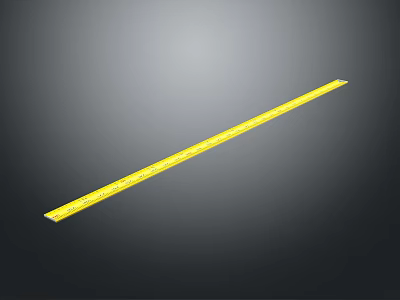 Yellow Measuring Ruler Hardware Tool With Clear Scale Marks For Accurate Measurement Tasks 3d model