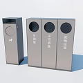 Modern trash can Simple trash can Garbage sorting Smoking area 3d model