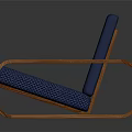 Modern Single Sofa With Blue Fabric Cushion And Wooden Armrest