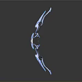 Modern Blue Glowing Bow With Streamlined Design And Reflective Surface