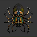 Colorful Spider With Vibrant Yellow Blue Patterns And Long Legs