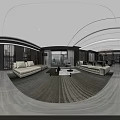 Modern Dining And Living Room Interior With Dining Table Chairs And Pendant Lighting