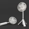 Daily Use Electrical Fans Featuring Handheld And Standing Models With Sleek White Design