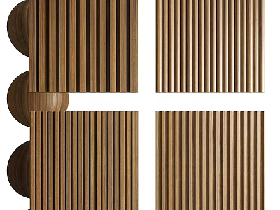 Modern Wooden Wall Design With Vertical Slats And Natural Wood Texture 3d model