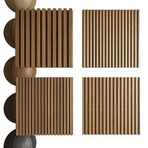 Wood veneer wall panel Great wall board wood veneer background wall veneer wood grain wood grid board 3d model