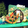 Dragon Boat Festival Display With Zongzi Dragon Boat Bamboo And Traditional Ornaments
