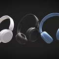 Sleek Over Ear Headphones In White Black And Blue With Modern Design