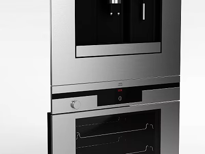 Modern Open Concept Kitchen Cabinet With Built in Design And Stainless Steel Finish 3d model