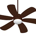 Modern Ceiling Fan With Light Dark Brown Blades And White Illumination For Home Cooling