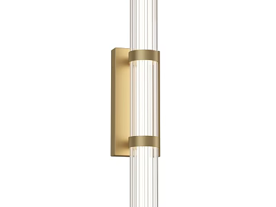 Modern Wall Lamp With Brass Frame And Cylindrical Glass Tubes Design 3d model