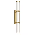 Modern Wall Lamp With Brass Frame And Cylindrical Glass Tubes Design