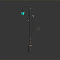 Industrial Style Lighting Combination With Metal Curved Arm Green Lampshade And Gear Decoration