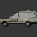 Stylish White Compact Retro Car With Roof Storage And Side Windows Design
