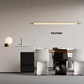 Modern Simple Island Table Dining Table and Chair Dining Table 3d model