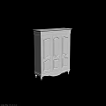 Tech Exhibition Hall Display With White Carved Three Door Decorative Cabinet