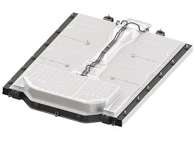 Industrial Equipment Metal Frame Panel With White Surface And Connection Components 3d model