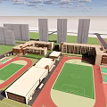 Modern School Elementary Components 3d model