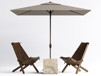 Quiet Outdoor Chair Leisure Chair Recliner Parasol 3d model