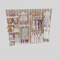 Cute Children's Clothing Store With Dresses Stuffed Toys Backpacks And Shoes