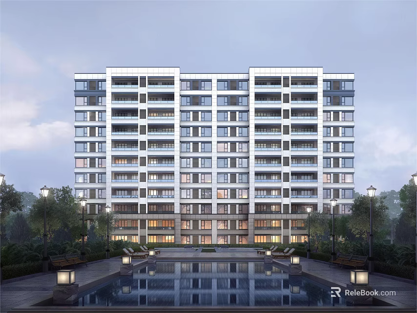 Modern Open Kitchen Interior Design With Island Counter And Appliances 3d model